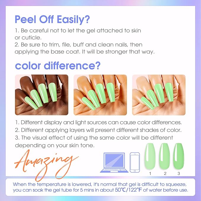 ROSALIND 28 Colors Poly Nail Gel Kit With Mini Lamp - Clear Neon Starter Kit for Beginners, Halloween, Spring, Summer With Everything