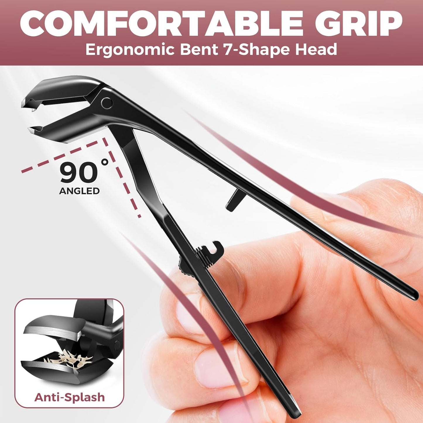 Toenail Clippers for Thick Toenails for Seniors, Large Angled Toe Nail Clippers for Men Thick Nails with Wide Jaw Opening, Heavy Duty No Splash Nail Clippers with Catcher Gifts for Men & Women