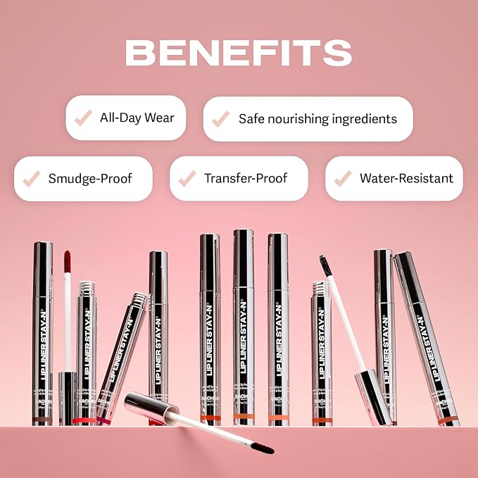 Sacheu Lip Liner STAY-N Peel Off Lip Stain — Long Lasting Matte Lip Tattoo Transfer Proof Lipstain Infused with Hyaluronic Acid & Vitamin E for All Skin Types — Vegan & Cruelty-Free, nOOHde