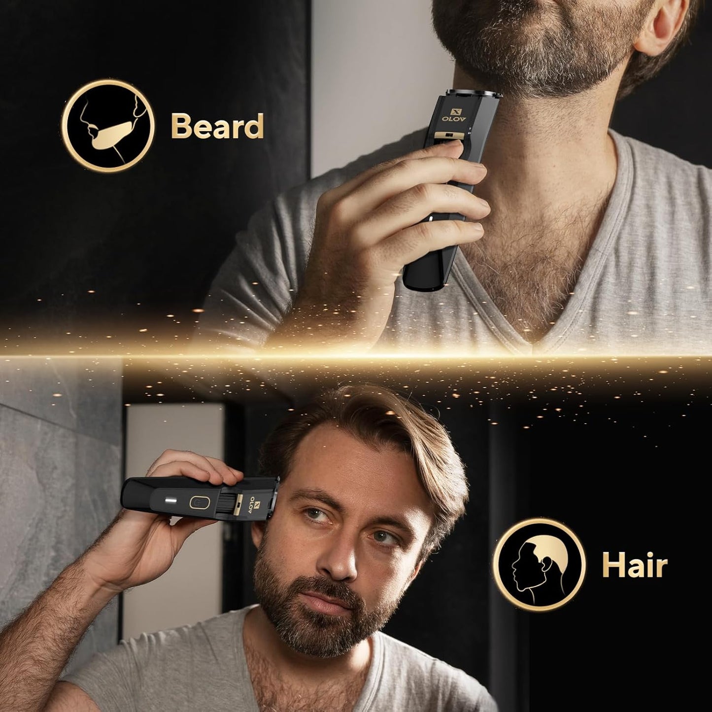 Men's Beard Trimmer - All-in-One Trimmer with Precision Dial - Premium Facial Hair Groomer - Adjustable 20 Length Setting, USB Recharge Dock, Cordless Waterproof Wet/Dry Clipper