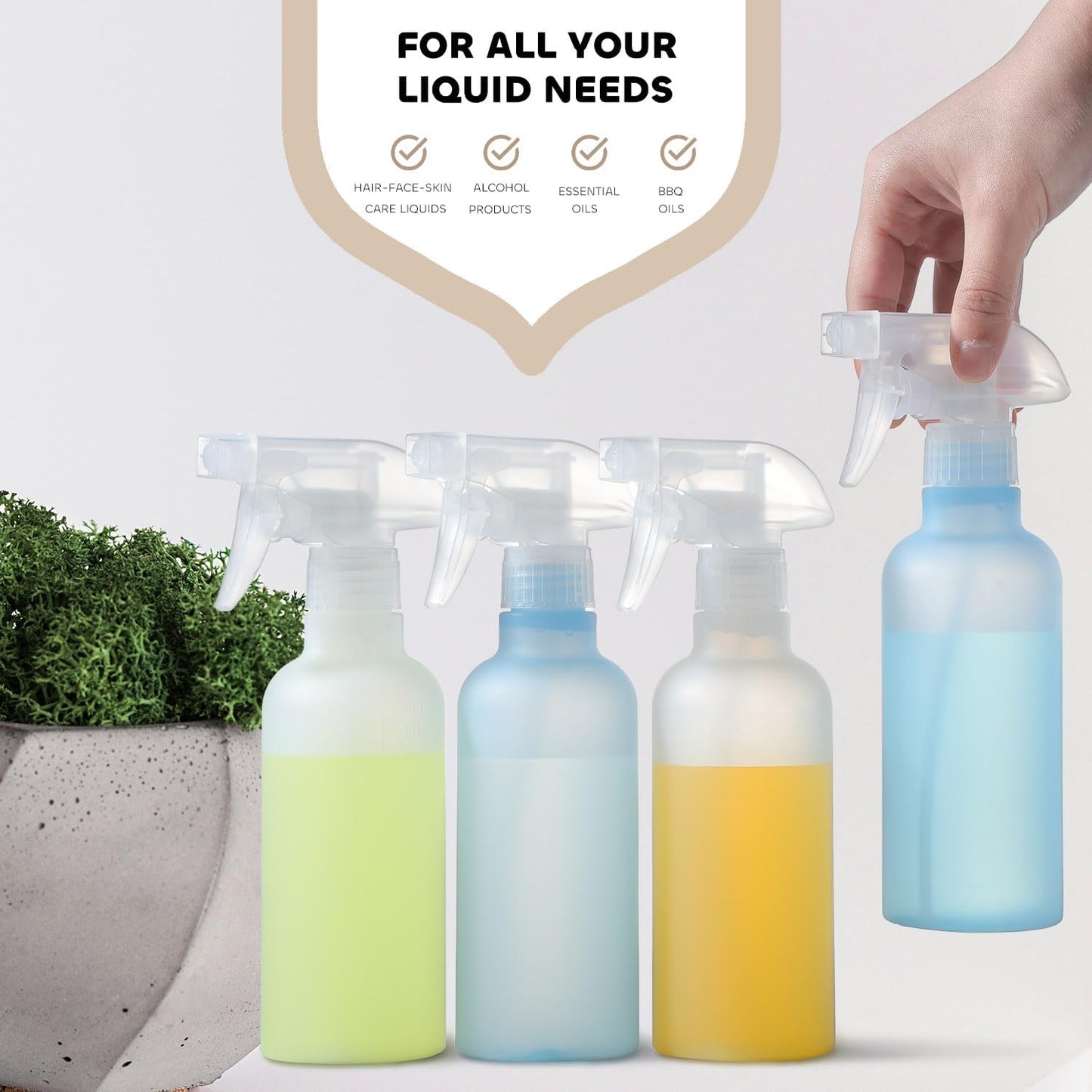 Spray Bottles, Small Spray Bottle for Hair Cleaning Plants Pet, Mist/Stream Adjustable, BPA-free Plastic Water Squirt Bottle 10 oz (300ml), 2 Pack