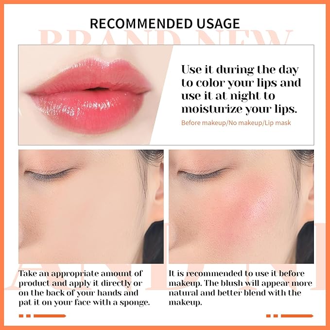 CHARMACY Magic Color Lip & Cheek Balm, PH Color Changing Blusher for Cheeks, Long Lasting Moisturizing Multi Use cream Waterproof Blush Makeup, BEATING HEART (#03)