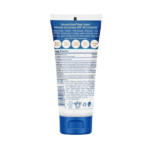 STREAM 2 SEA SPF 20 Biodegradable Mineral Sunscreen, 3 Fl oz Paraben Free Non Greasy and Moisturizing Reef Safe Sunscreen For Face and Body Protection Against UVA and UVB