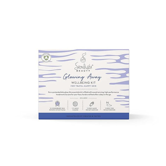 GLOWING AWAY Gifting Bundle | SKIN DEFENCE Sheet Mask | Rosy Toes - Foot Mask Instant Pedciure | Rosy Hands - Hand Mask Instant Manicure| Magic Cleanse™ Eco-friendly Cleansing Tool