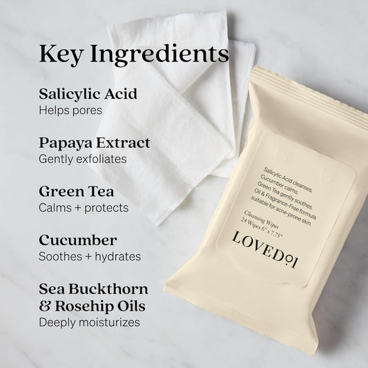 Face & Body Salicylic Acid Cleansing Wipes, John Legend Skincare, Oil & Fragrance-Free, No-Rinse, Suitable for Blemish-Prone Skin, 24 wipes
