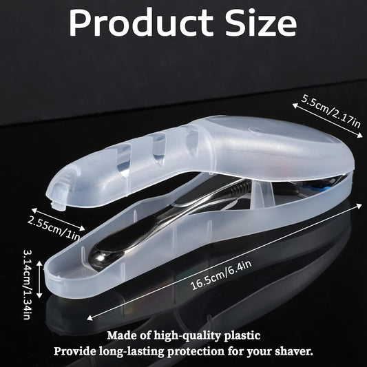 Clear Portable Travel Men Manual Razor Protector Transparent Plastic Box Cover Container Storage Universal Shaver Holder Protector Case Organizer Men's Shaver and Blade Refills Case Accessories