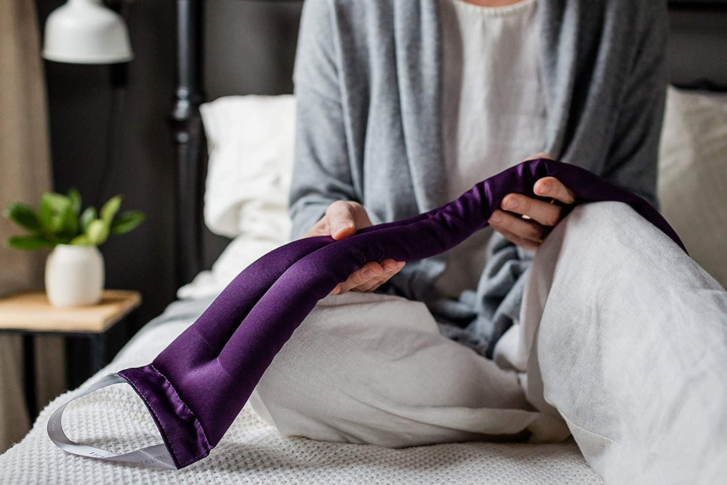 Victoria's Lavender Luxury Microwavable Aromatherapy Neck Wrap and Eye Mask Pillow, Made in The USA Lavender Gift Set with Organic Lavender Buds and Flax Seed for Hot or Cold Application - (Set of 2)