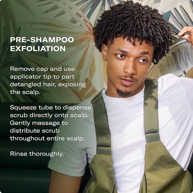 Mielle Organics Rosemary & Mint Sugar Exfoliating Scalp Scrub - Gentle Pre-Shampoo Dry Scalp Treatment for Oil & Product Buildup - Biotin Infused Non-Drying, Moisturizing Formula (6 Fl Oz)