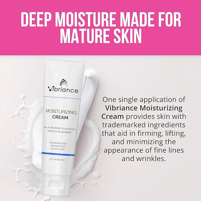 Vibriance Moisturizing Face Cream, 3 Fl Oz - Nourishing and Non-Greasy with Plant-Based Ingredients - Softening, Ultra-Hydrating, Fast-Absorbing Facial Moisturizer Cream for All Skin Types