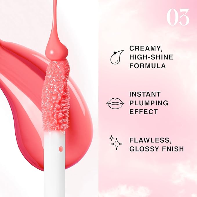 Lip Plumper Gloss Lip Job - Plumping Lip Gloss with Glossy Finish - Lip Pump Gloss with Hydrating & Smoothing Formula - 0.14 Fl Oz (Bloomgasm)
