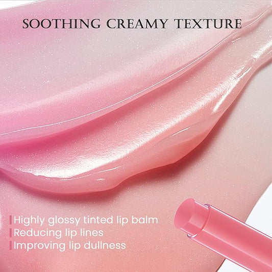 DAGEDA Tinted Lip Balm, Moisturizing Magic Color Changing Lipstick, Soothing Hydrating Lip Balm Tinted, Glossy Lip Plump Gloss Butter Balm, Lightweight, Non-Greasy, 01