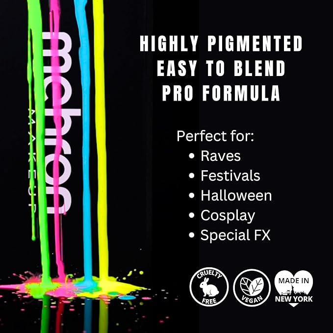 Mehron Paradise FX UV Neon Glow – Neon UV Stardust 1.4 oz | Water Activated Black Light UV Paint for Raves, Costumes, SFX, Halloween, Stage, Theater & Cosplay