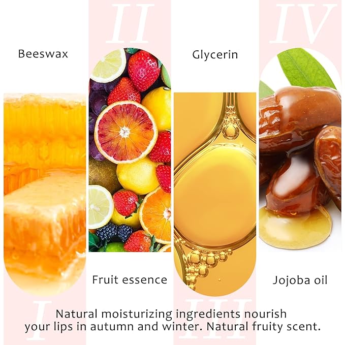 Tinted Lip Balm, Tinted Chapstick 2 in 1 Moisturizing Lip Balm and Buildable Lipstick, Instant Hydration Chapped Lips and Pale Lips, Keep Lips Hydrated Lip Moisturizer, 0.16Oz, Pack of 6