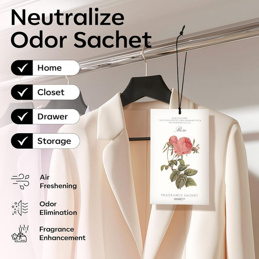 12 Pcs Rose Sachets Long Lasting Air Freshener Fragrance Potpourri Bags Odor Eliminator for Home Closet Drawer Deodorizer