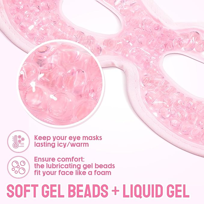 8 Pcs Gel Eye Mask Reusable Cooling Eye Mask Hot Cold Eye Mask with Plush Backing Eye Ice Pack for Cold Compress Dry Eyes Stress Relief Skin Care