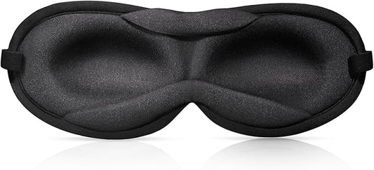 Slim 3D Sleep Mask for Side Sleepers, Blackout Sleeping Maskfor Men Women, Zero Eye Pressure, Ultra Soft Eye Masks for Sleeping, Perfect for Travel, Nap, Meditation, Airplane (Black)