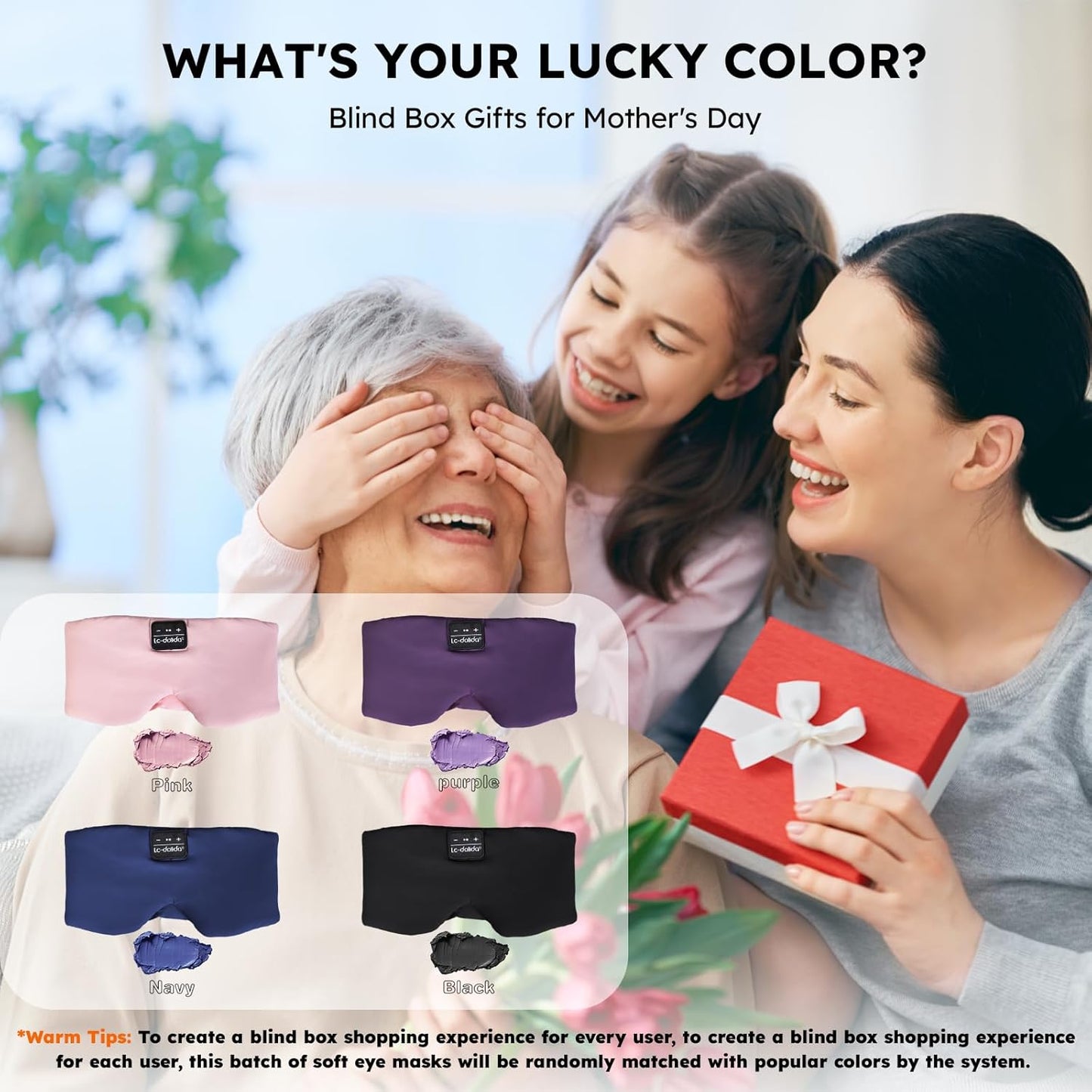 LC-dolida Sleep Mask with Bluetooth Headphones, Ice Silk Sleep Headphones with Bluetooth 5.4, Total Blackout Eye Mask for Sleeping, Sleep Soft Mask for Women Men, All Night Sleep, Travel(Purple)