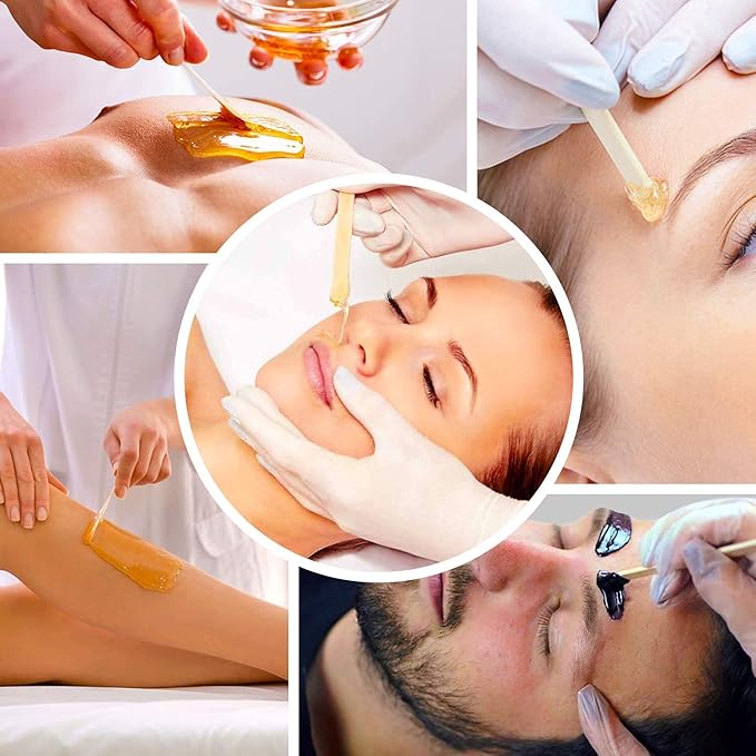Mibly 500 Pcs Wooden Wax Sticks - Eyebrow, Lip, Nose Small Waxing Applicator Sticks for Hair Removal and Smooth Skin - Spa and Home Usage