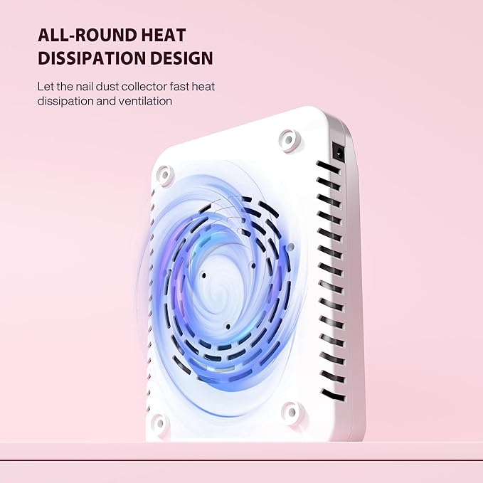 Nail Dust Collector for Nail Techs,Compact & Quiet Vacuum Fan Dust Collector with Reusable Filter, Powerful Dust Suction Machine,Nail Tech Must Haves for Gel Polish,Pedicures,Salon & Home Use