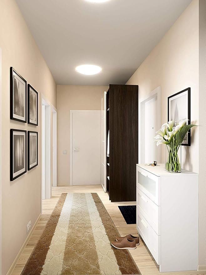 10 Ft Long Beige Kitchen Hallway Runner Rug, Non-Slip Washable 2'2" X 10' Rubber Backed Carpet, Custom Size Floor Mat for Entryway Stairs Bedroom Bathroom Laundry Room