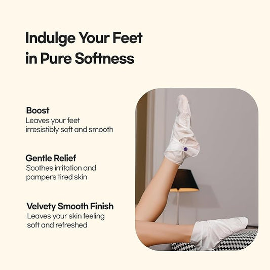 Epielle Hydrating Foot Masks 6 Pairs, Deep Moisturizing Socks for Dry Feet & Cracked Heels, Relieve and Soften with Shea Butter & Jojoba Oil, Korean Skin Care, Spa Set, Self Care Gifts for Women