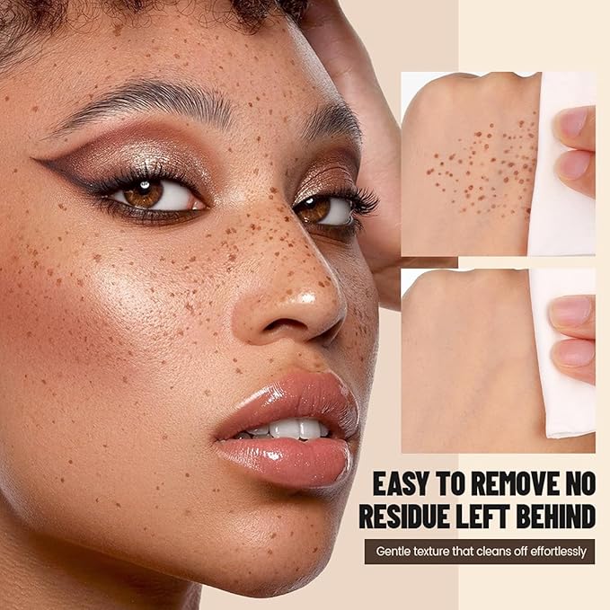 Freckle Stamp,Faux Freckle Stamp,Quick Dry Fake Freckles Pen,Waterproof Long Lasting Natural Vivid Faux Freckles Pen,Get Sun-Kissed Stars Makeup in One Press,5-Dot Design,02.Wasabi Soda.