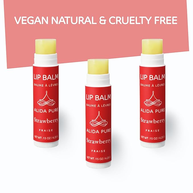 Vegan Lip Balm by PURE + SIMPLE Strawberry Set