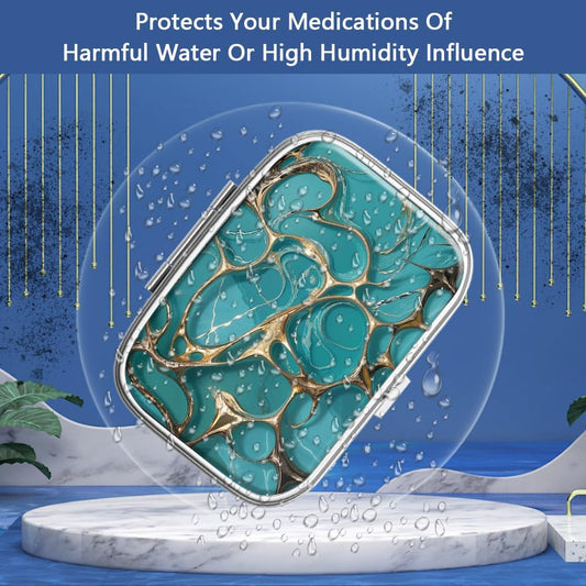 Pill Box 2 Compartment Small Pill Case,Portable for Pocket or Purse Pill Organizer Pill Container Holder to Hold Vitamins, Medication, Fish Oil and Supplements(2PCS)