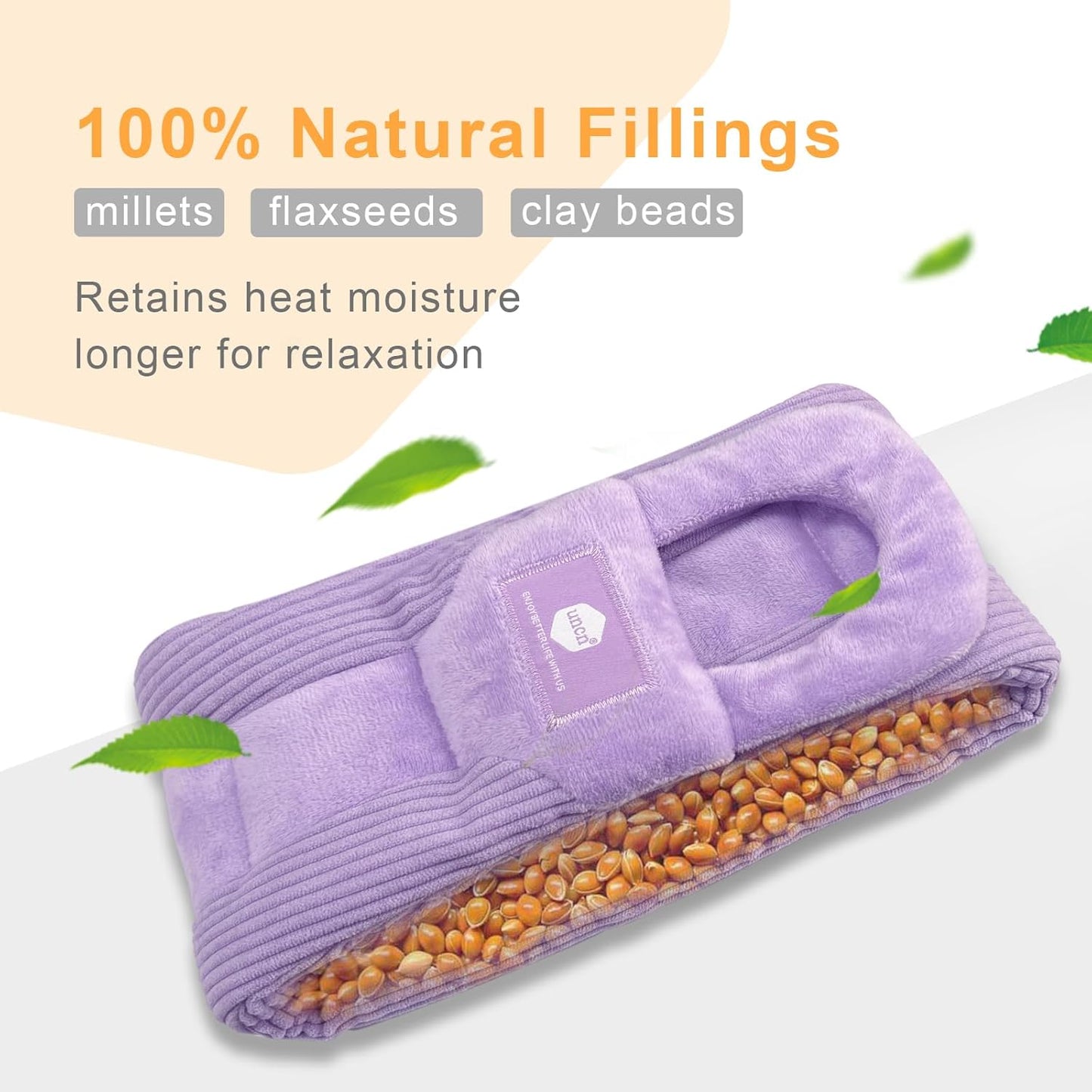 UNCN Long Heating pad for Neck and Shoulders Back 33 * 5.9" microwavable Large Moist Heat Pack Warm hot Compress Neck wrap Weighted Bag Massage Reusable Herbal Nature Calming Portable