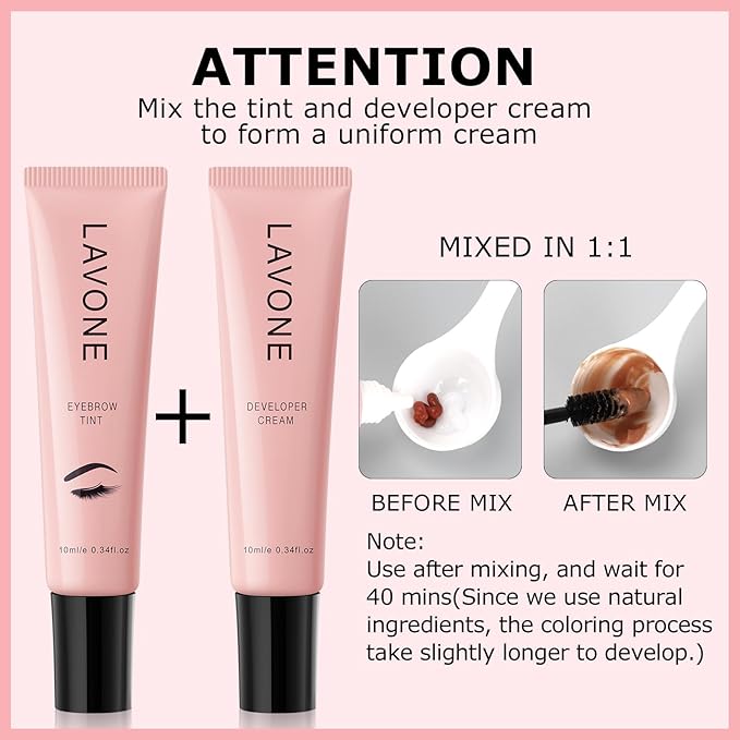 Eyebrow Color Kit with Brow Color & Eyebrow Pencil, 2-in-1 Natural Effects Eyebrow Makeup Set, Easy & Safe to Use 10ml - Blonde