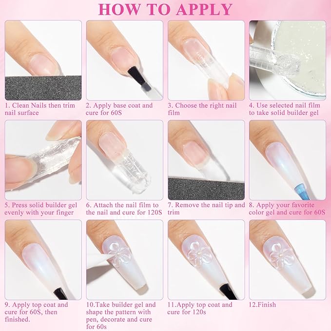 MIZHSE Non-Sticky Solid Builder Gel For Nails, 30g Clear and Pink Sculpting Building Carving Modeling Hard Gel for Nail Strengthen Nail Extension 3D Nail Art for Soak Off Manicure Kit DIY Home Gift
