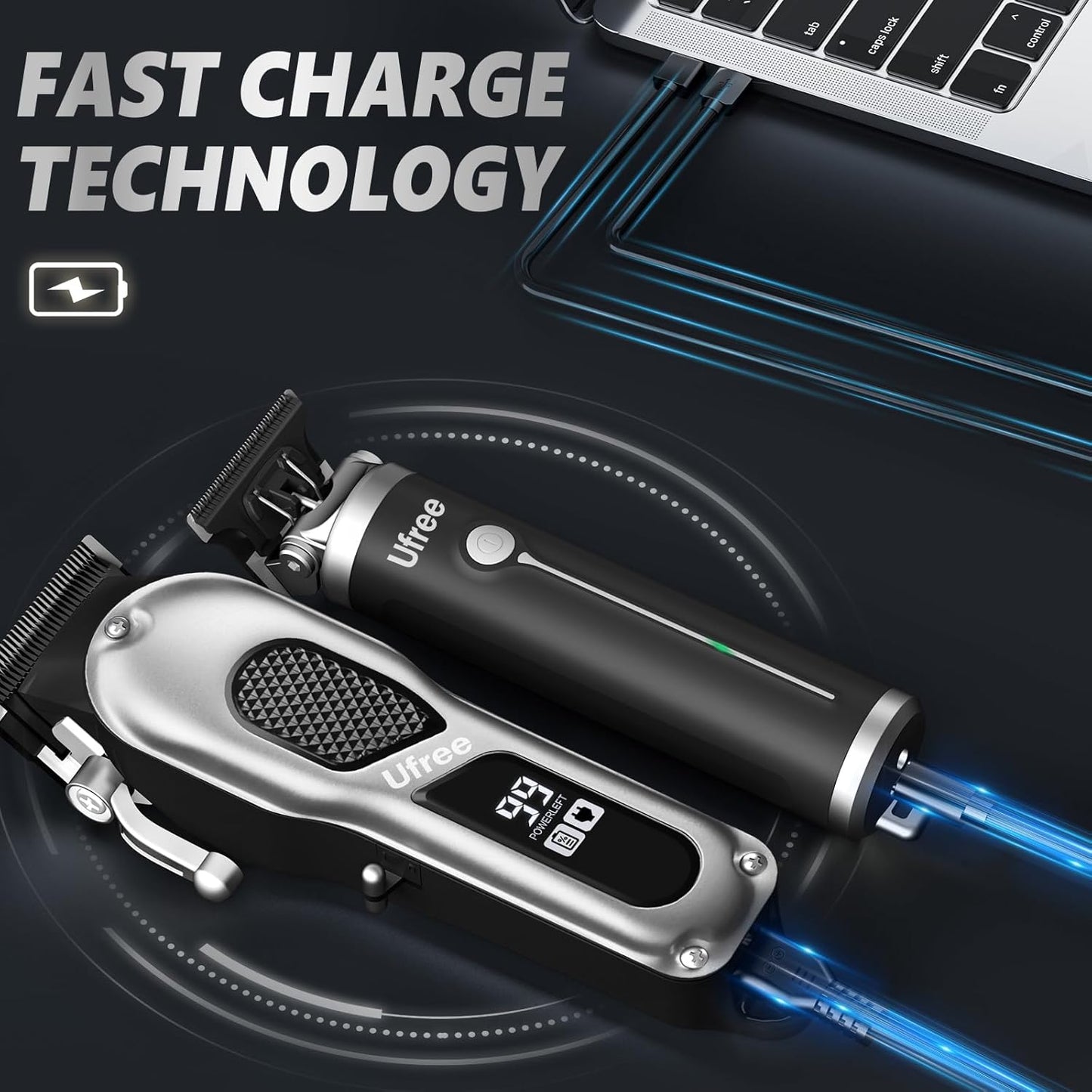 Ufree Hair Clippers for Men, Professional Clippers and Trimmers Set, Cordless Clippers for Hair Cutting, Beard Trimmer, Barber Clippers, Rechargeable Electric Shaver, Gifts for Men