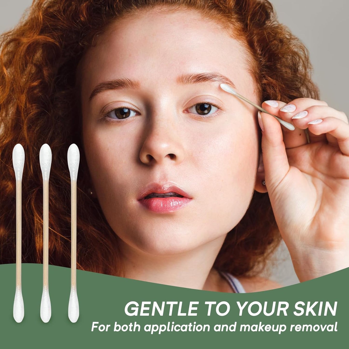 Bamboo Cotton Swabs - Sturdy Bamboo Core, Soft Cotton Tips - Disposable Swabs for Beauty, Makeup, Beauty, Skincare and Personal Care - Eco-Conscious Packaging (500 ct)