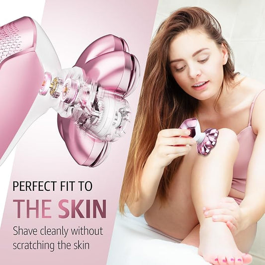 Electric Razors for Women Legs: Rechargeable Body Shaver - Waterproof Wet Dry Hair Remover - Trimmer for Lady Face Underarms Pubic