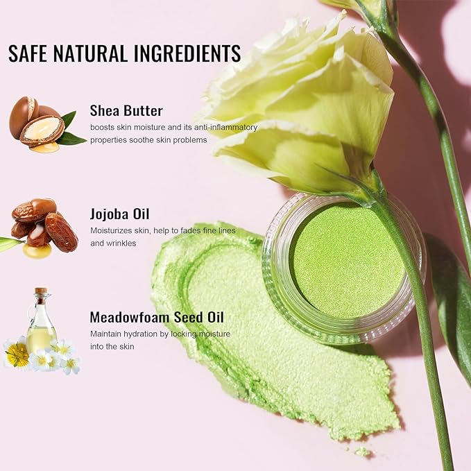 Oulac Pink Eyeshadow Glitter Eyeshadow Highly Pigmented Waterproof & Long Lasting Crease-Free Moisturizing Smooth Formula, Shimmer Glitter Eye Makeup. 6g (10)