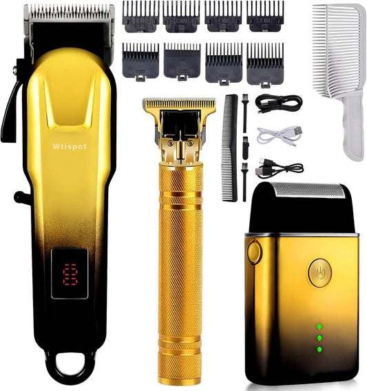 Hair Clippers Set for Men,Hair Clipper Trimmer with LED Display, Professional Cordless Hair Clipper Shaver Beard Trimmer, Hair Cutting Machine for Men, Holiday Gift for Him Father's Day Gift