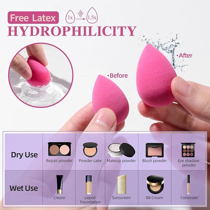 Makeup sponge latex free super soft beauty cosmetic blender, Pink