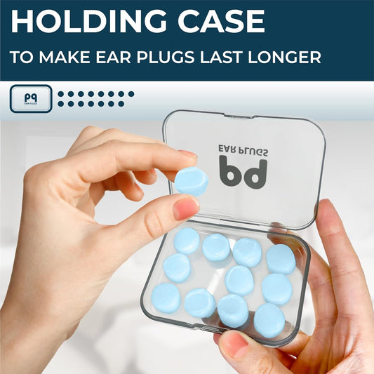 Peace&Quiet | PQ Wax Ear Plugs for Sleeping, Swimming - Soft Noise Cancelling Silicone Gel Wax Earplugs for Sleep and Swimmers, Sound Blocking Level of 32 Db, Color: Blue