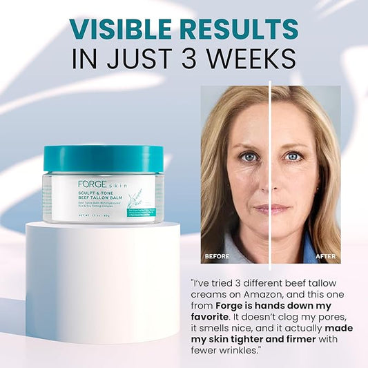 Original Sculpt & Tone Balm Beef Tallow for Skin Women |Grass Fed Beef Tallow and Honey Balm for Face | Under Eye Firming Cream Tightening Lifting Sagging Skin Beef Tallow Moisturizer