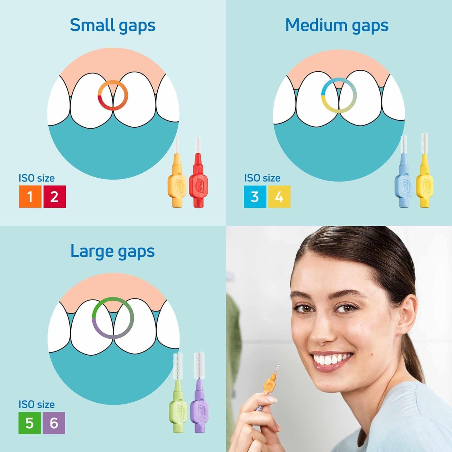 TePe Interdental Brush Extra Soft, Supersoft Dental Brush for Teeth Cleaning, Pack of 8, 0.45 mm, Extra-Small/Small Gaps, Orange, Size 1