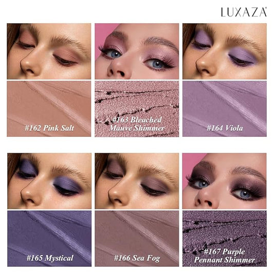 Purple Eyeshadow Stick Makeup 6PCS Set, Metallic Shimmer Matte Cream Eye Shadow Palette Brightener Pencil Crayon - BLUEBERRY