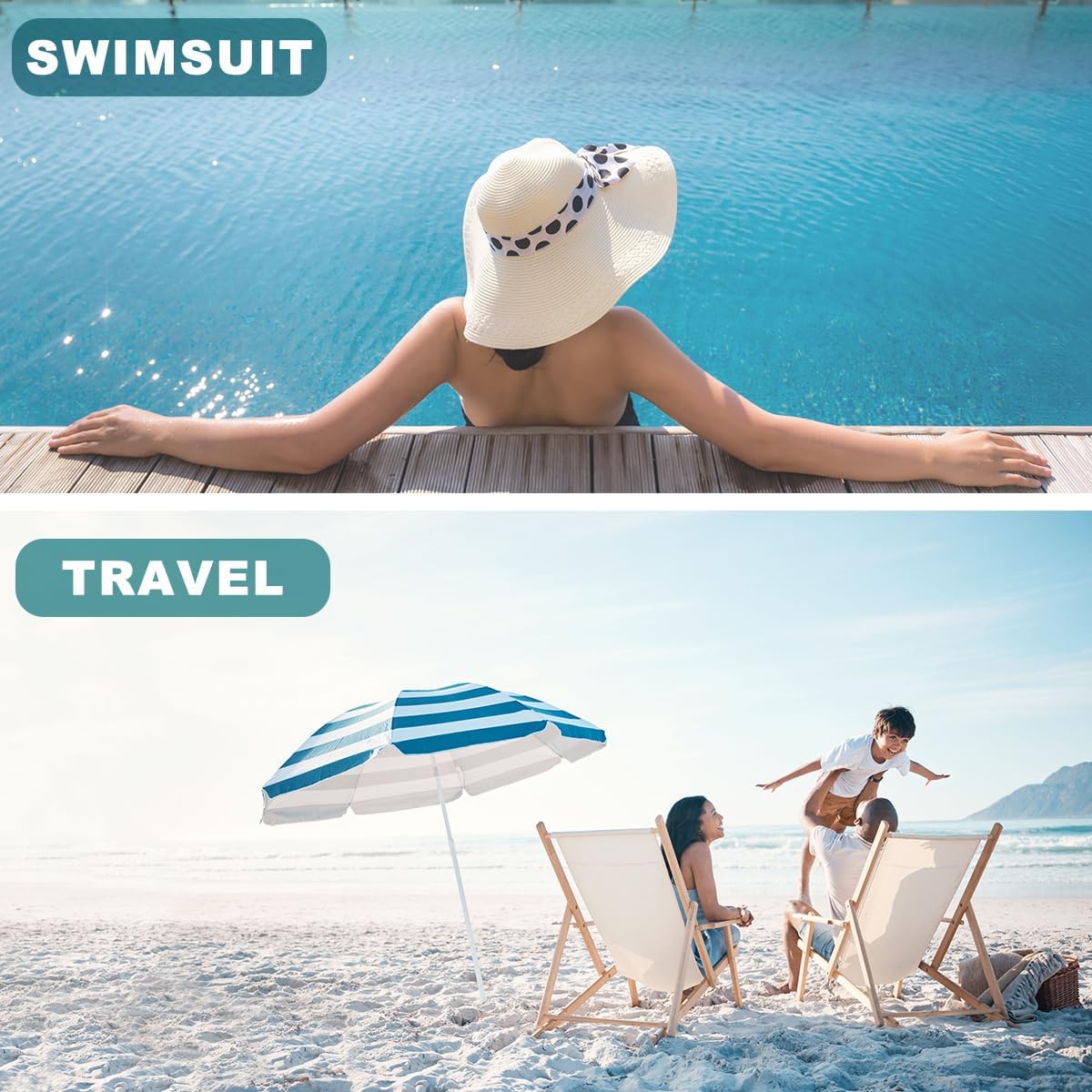 2Pcs Geometry Wet Bag 12x10 Inch, Square Waterproof Travel Laundry Bags, Stripe Washable Reusable Wet Dry Bag for Swimsuit Pool Beach Diapers Dirty Yoga Gym Clothes, Travel Gifts for Women Friend