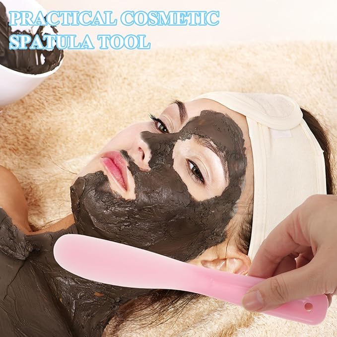 Facial Cream Spatula 10Pcs Mini Cosmetic Spatulas, Silicone Cosmetic Spatula, Mini Cosmetic Skincare Spatula Spoon for Cream, Lotions, Moisturizers Makeup Scoop