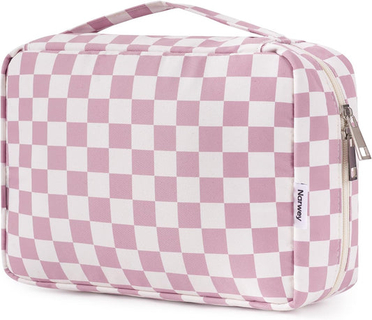 Narwey Small Hanging Travel Toiletry Bag for Women, Travel Bag for Toiletries, Makeup Bag Organizer Cosmetic Bags Make Up Bags for Girls