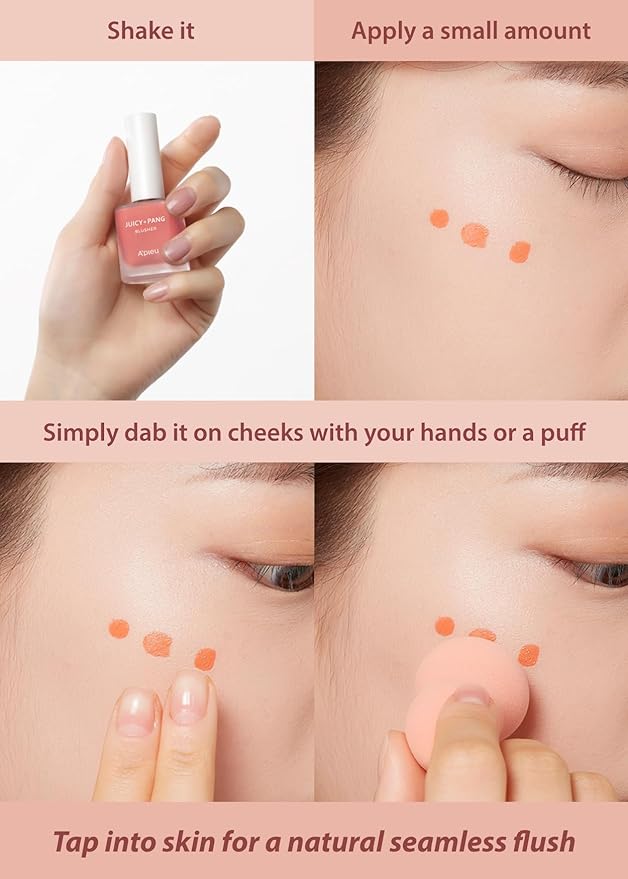 A'PIEU JUICY-PANG WATER BLUSHER (BE01 - Fig Pearl) Korean Liquid Blush For Cheeks K Beauty Makeup