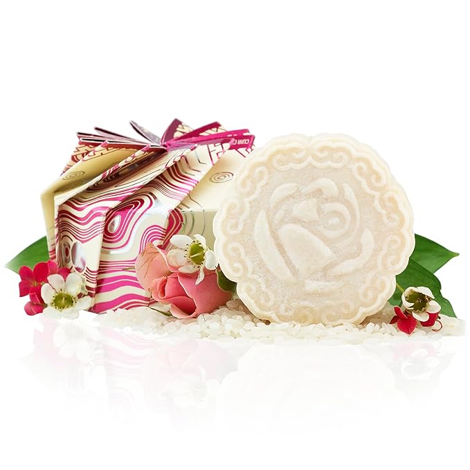 Viori Chamomile Rose Essential Oil Shampoo Bar Made with Rice Water - Handcrafted All Natural Shampoo Bars - Sulfate Free