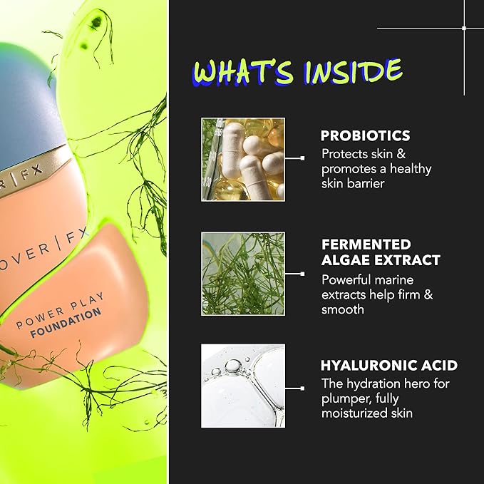 COVER FX Power Play Foundation - Shade D4 - Buildable Full Coverage - Waterproof Sweat-Proof Transfer-Proof - Natural Matte Finish - All Skin Types