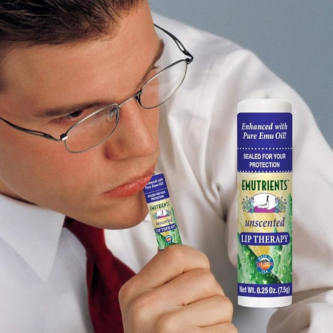 Montana Emu Ranch Natural Lip Balm 0.25 Ounce - Unscented - Made with Pure Emu Oil