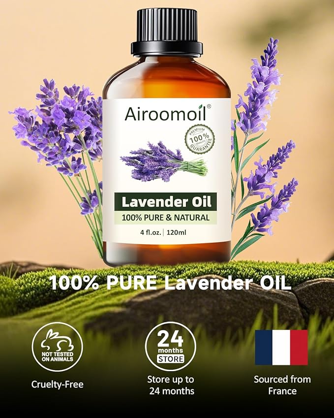 Premium Lavender Essential Oil for Relaxation DIY Diffusers Candles Nails Soaps Shampoo Scented Oil 4 Fl Oz