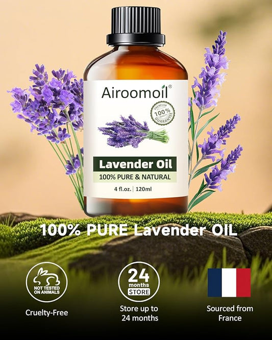 Premium Lavender Essential Oil for Relaxation DIY Diffusers Candles Nails Soaps Shampoo Scented Oil 4 Fl Oz